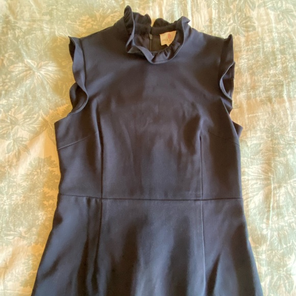 NWT Julie Brown Mya Ruffle Accent Dress, Navy Blue - Picture 8 of 16